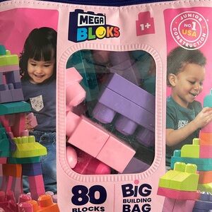 NEW Mega Bloks 80-Piece Pink and Purple Building Set